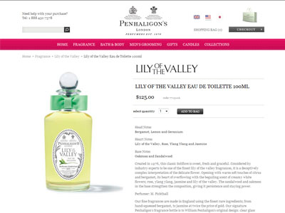 Penhaligon's Lily of the Valley website