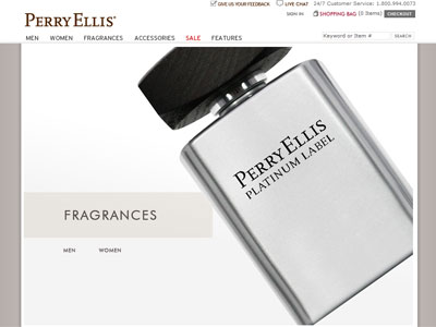 Perry Ellis Platinum Label website