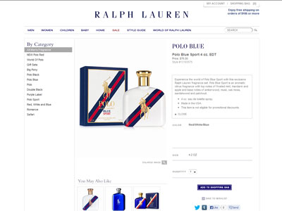 Ralph Lauren Polo Blue Sport website