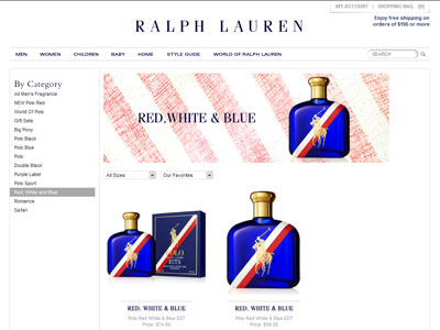 Ralph Lauren Polo Red, White & Blue website