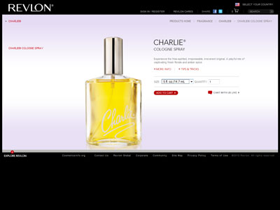 Charlie by Revlon Website