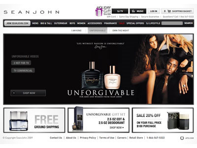 Sean John Unforgivable Night website