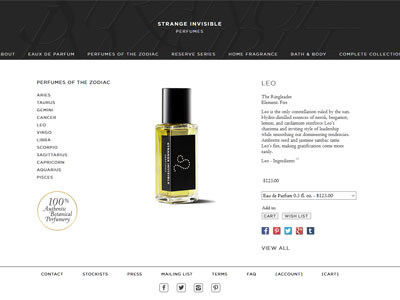 Strange Invisible Perfumes Leo Website