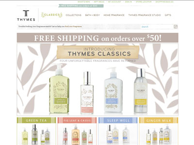 Thymes Classics website