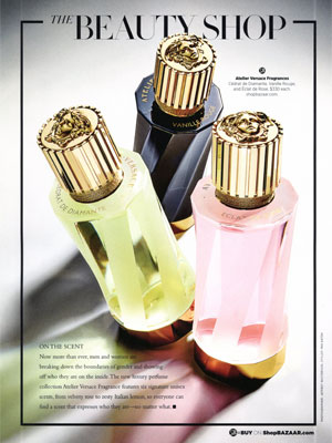Atelier Versace Fragrances editorial Harper's Bazaar magazine