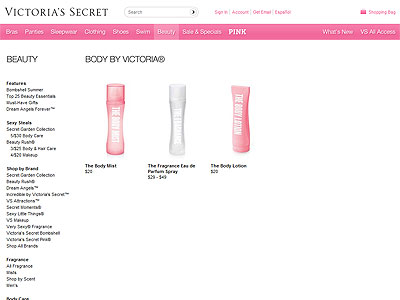 Victoria's Secret Body by Victoria website