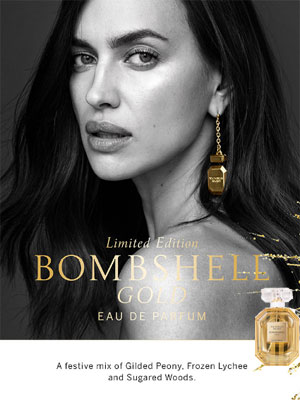 Victoria's Secret Bombshell Gold ad Irina Shayk