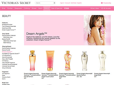 Victoria's Secret Dream Angels Heavenly website