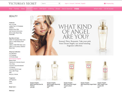 Victoria's Secret Dream Angels Collection website