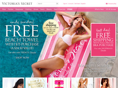 Victoria's Secret Bombshell Forever website