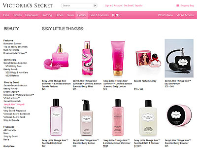Victoria's Secret Sexy Little Things Noir Tease website