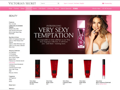 Victoria's Secret Very Sexy Temptation website