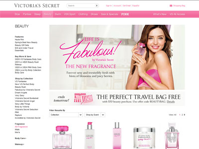 Victoria's Secret Fabulous website