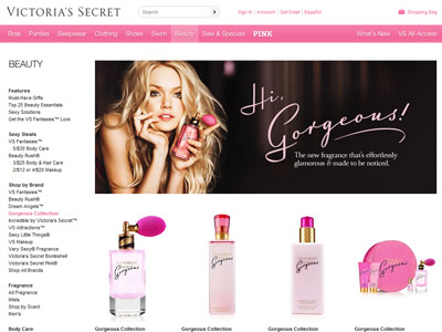 Victoria's Secret Gorgeous website
