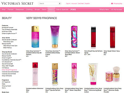 Victoria's Secret Very Sexy Hot website