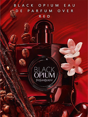 Yves Saint Laurent Black Opium Over Red perfume ad Zoe Kravitz 2024