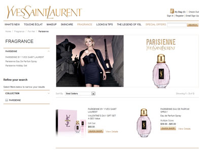 Parisienne Yves Saint Laurent website