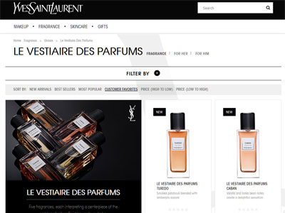 Yves Saint Laurent Le Vestiaire des Parfums Website