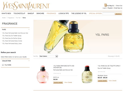 Yves Saint Laurent Paris website