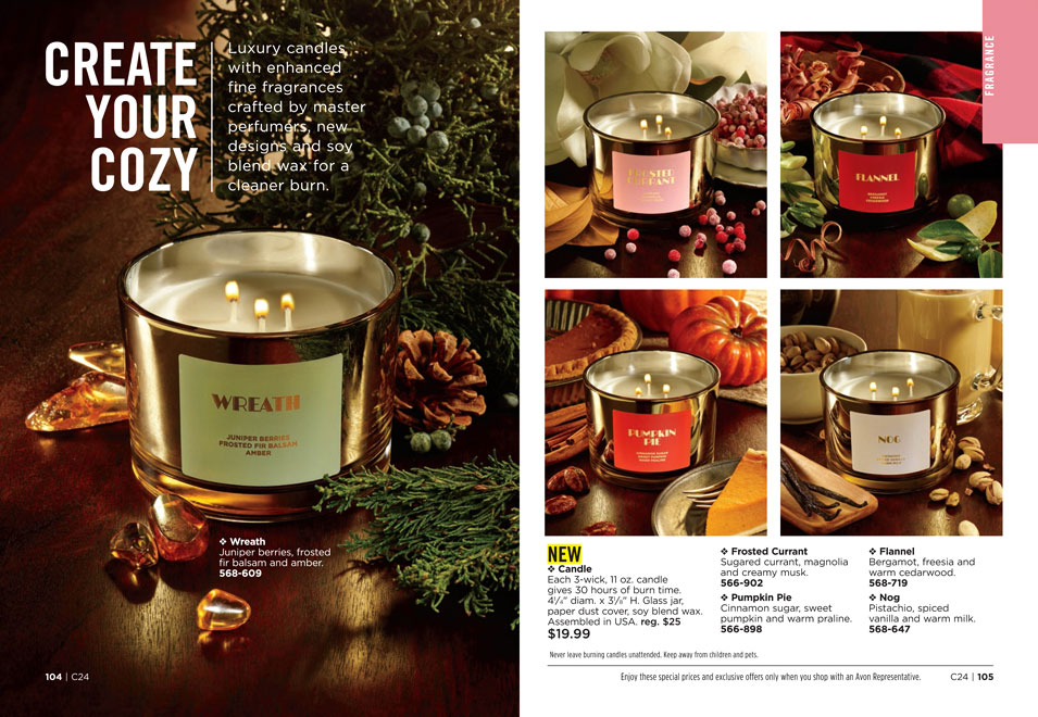 Avon Holiday Candles Fragrances Brochure Ad