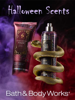 Bath & Body Works Halloween and Fall home fragrances advert
