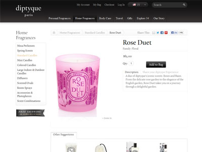 Diptyque Rose Duet Candle website