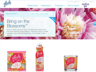 Glade Bring on the Blossoms website