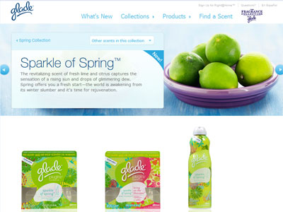 Glade Sparkle of Spring website