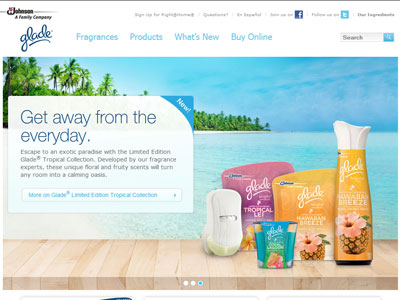 Glade Tropical Collection website