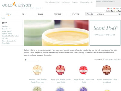 Gold Canyon Scent Pods Wickless Candles website