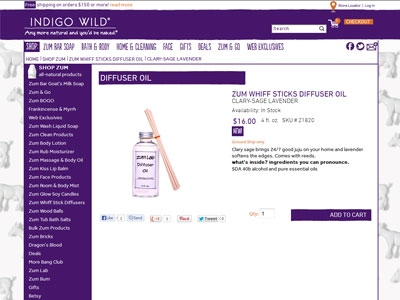 Indigo Wild Zum Clary Sage Lavender website