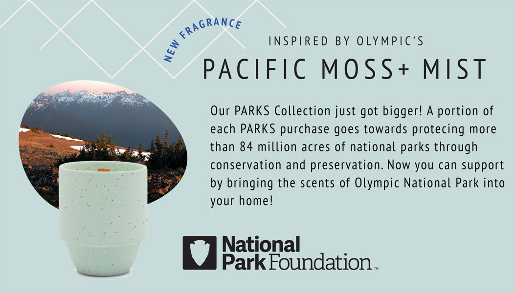 Paddywax Parks Candles Olympic Pacific and Moss