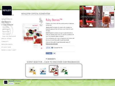 Renuzit Crystal Elements website