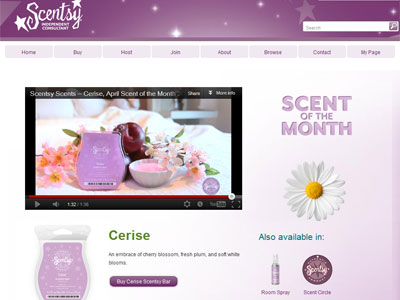 Scentsy Cerise website