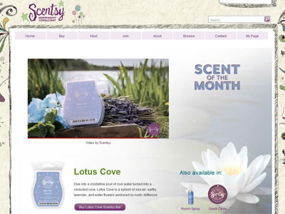 Scentsy Lotus Cover website
