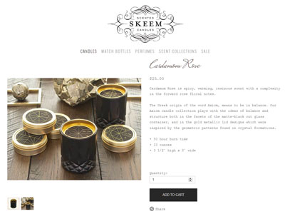 Skeem Axion Candles website preview
