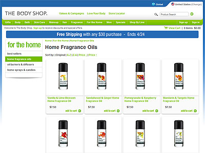 The Body Shop Home Fragrance Oil website