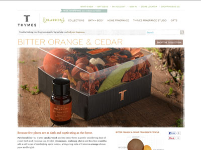 Thymes Wildwood Fall Collection website