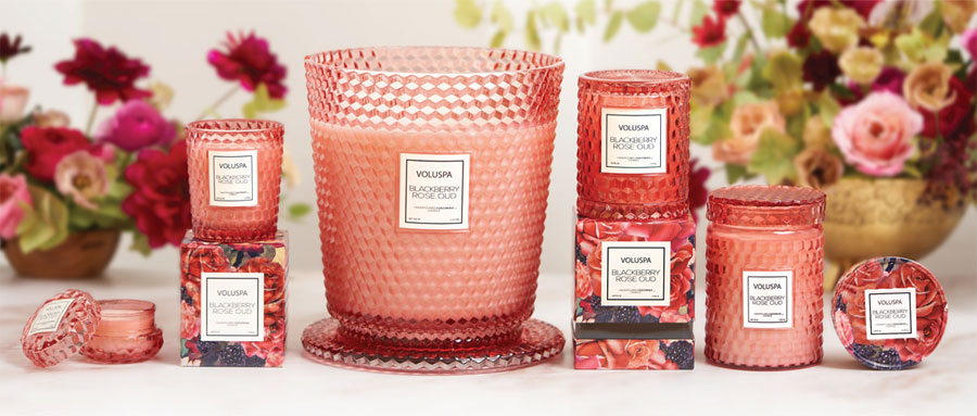 Voluspa Blackberry Rose Oud Candles Collection