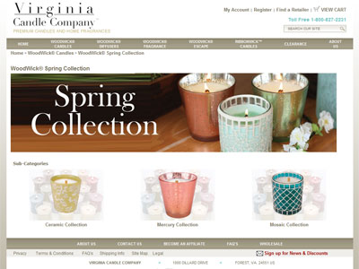 WoodWick Candles Spring Collection website
