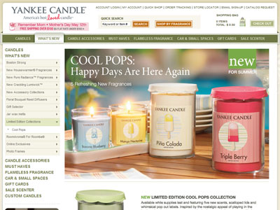 Yankee Candle Cool Pops Collection website