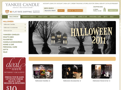 Yankee Candles Halloween Fragrance Collection website