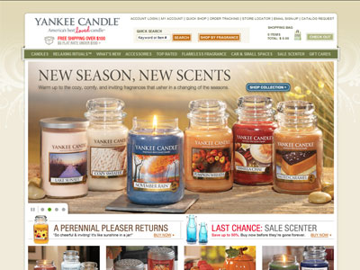 Yankee Candle Fall Collection website