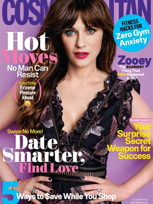 Zooey Deschanel Cosmopolitan Magazine Nov 2016