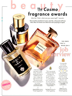 Gabrielle Chanel Essence Perfume editorial Cosmopolitan