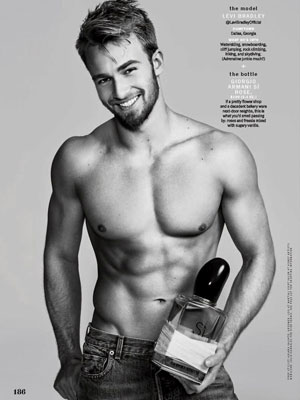 Giorgio Armani Si Rose Perfume editorial Cosmo Models + Bottles