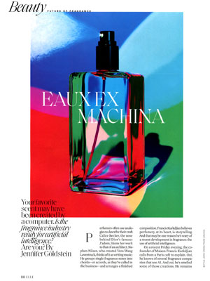 Creating Fragrance with Artificial Intellegence editorial Elle magazine
