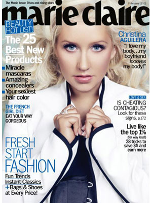 Marie Claire, February 2012, Christina Aguilera