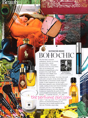 Inspiration Board - Boho Chic Fragrances Marie Claire Oct 2015