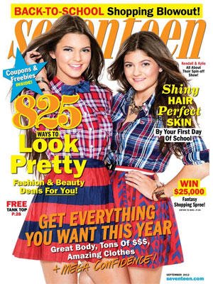 Seventeen, September 2012, Kendall and Kylie Kardashian